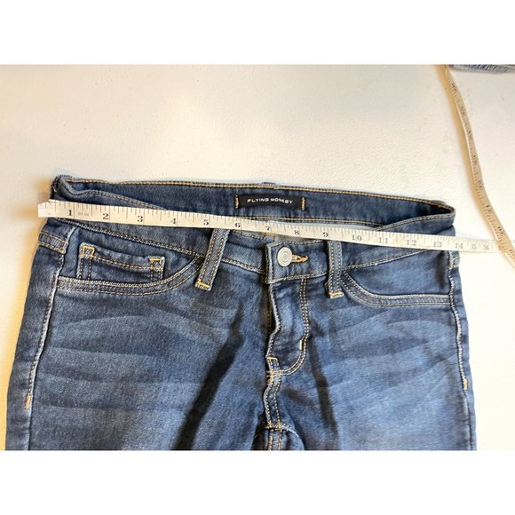 Flying Monkey Womens Jeans Skinny Leg Five Design Pockets Distressed Blue SZ 25 - Picture 3 of 10